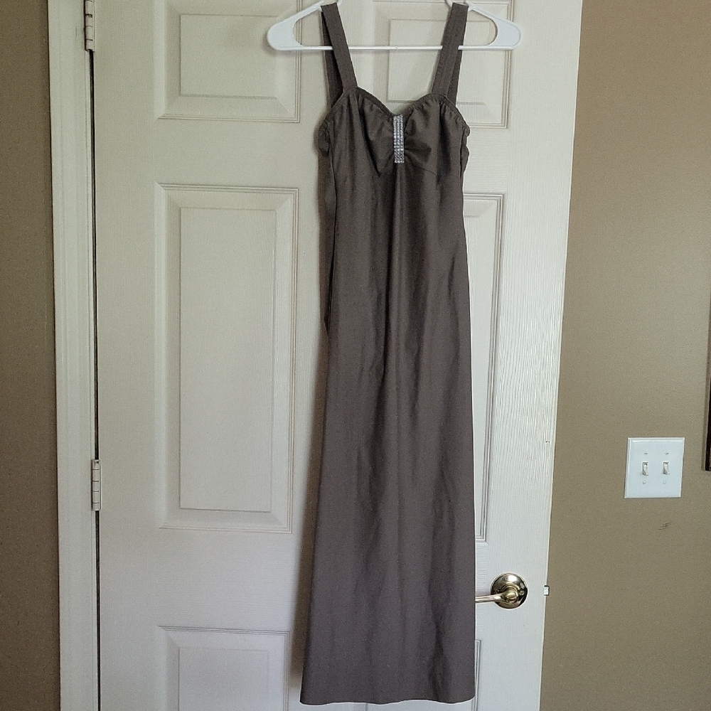 Brown Sleeveless Maxi Dress